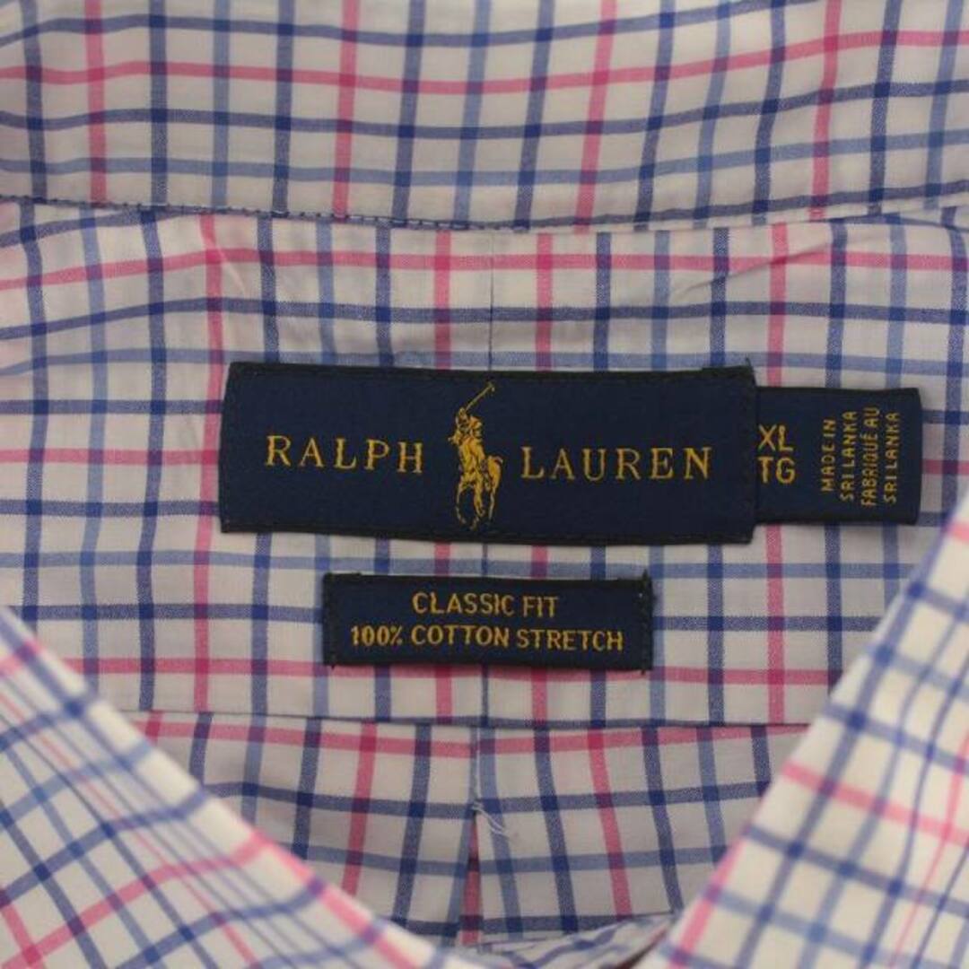 Ralph Lauren(ラルフローレン)のRALPH LAUREN ワイシャツ 長袖 チェック柄 ポニーロゴ XL レディースのジャケット/アウター(ダッフルコート)の商品写真