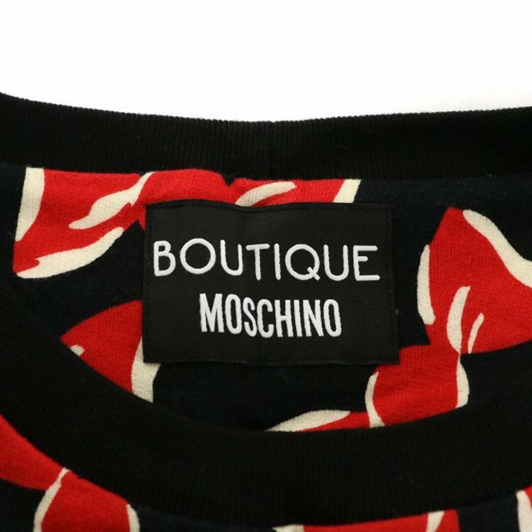 MOSCHINO(モスキーノ)のモスキーノ ブティック マーメイドワンピース ノースリーブ キャンディ柄 赤 黒 レディースのワンピース(ひざ丈ワンピース)の商品写真