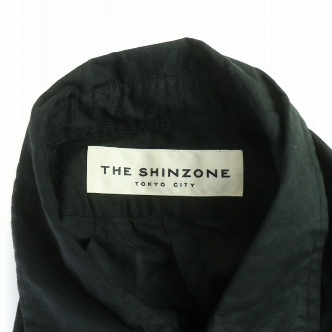 Shinzone(シンゾーン)のシンゾーン シアーダディシャツ ボタンダウン 長袖 オーバーサイズ PO 黒 レディースのトップス(シャツ/ブラウス(長袖/七分))の商品写真