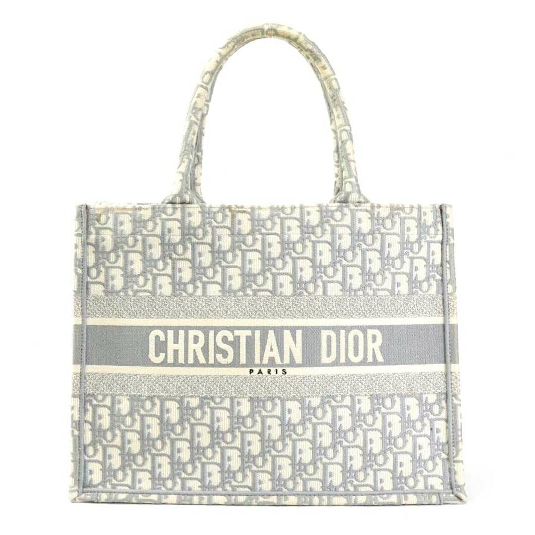クリスチャンディオール Christian Dior ハンドバッグ トートバッグ ブックトート ミディアム キャンバス ライトグレー/アイボリー レディース 送料無料 e58036gカラー