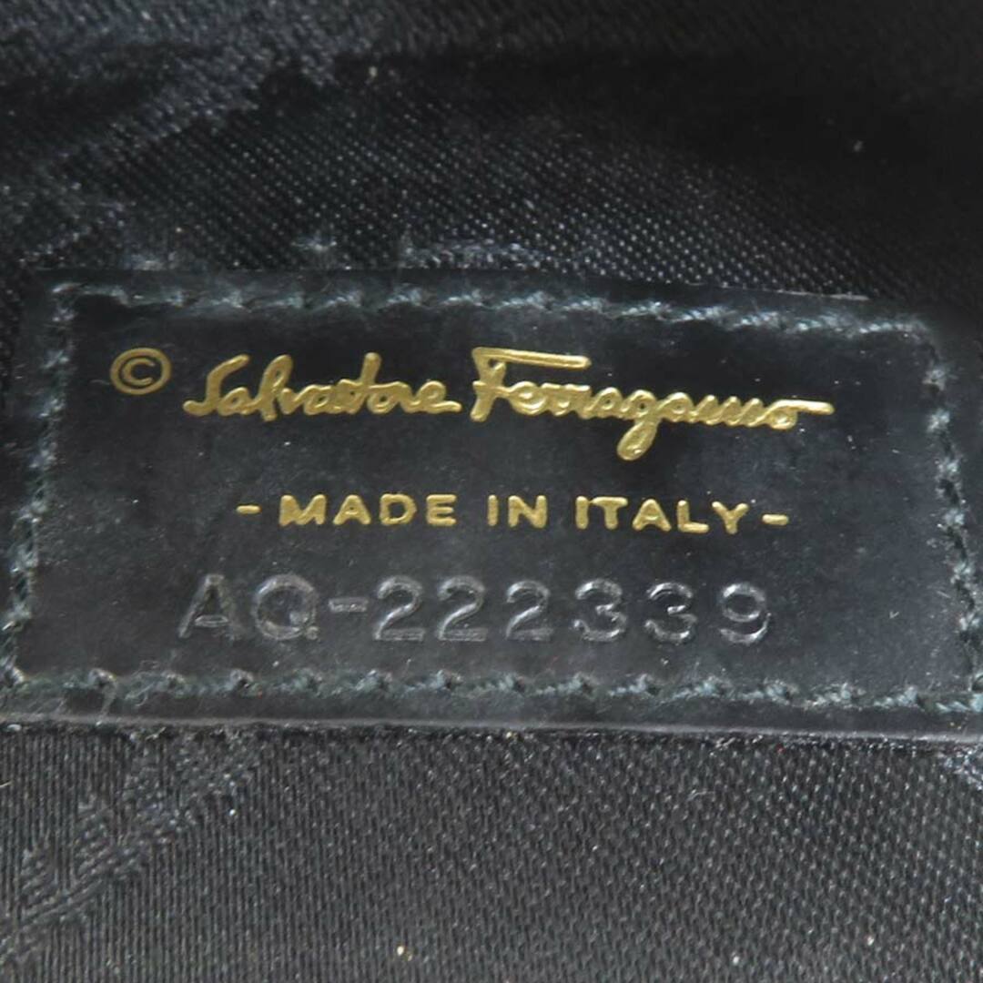 Salvatore Ferragamo(サルヴァトーレフェラガモ)のサルヴァトーレフェラガモ Salvatore Ferragamo コインケース ガンチーニ 型押しレザー ブラック/グレー ゴールド ユニセックス 送料無料【中古】 e58048a レディースのファッション小物(コインケース)の商品写真