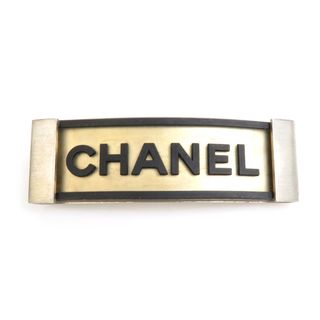 シャネル(CHANEL)のシャネル CHANEL バレッタ ロゴ メタル/ラバー シルバー/ブラック レディース 送料無料【中古】 e58057i(バレッタ/ヘアクリップ)