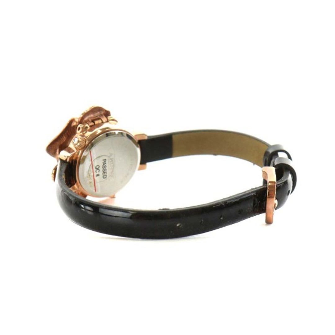 ABISTE(アビステ)のアビステ 腕時計 クォーツ アナログ 3針 クリスタル ピンクゴールド 黒 レディースのファッション小物(腕時計)の商品写真