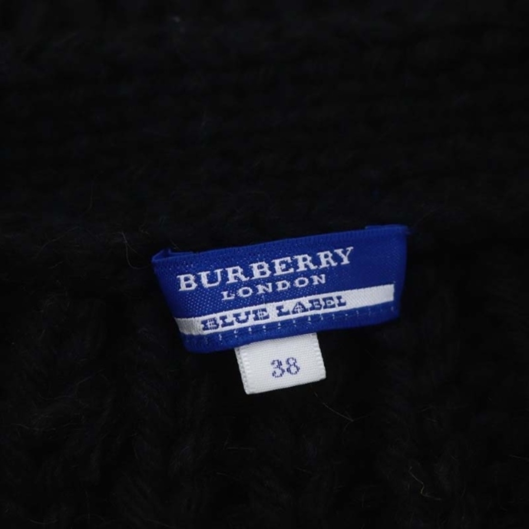 BURBERRY BLUE LABEL(バーバリーブルーレーベル)のバーバリーブルーレーベル ニットカーディガン コットン紺 アルパカ混 S 黒 レディースのトップス(カーディガン)の商品写真