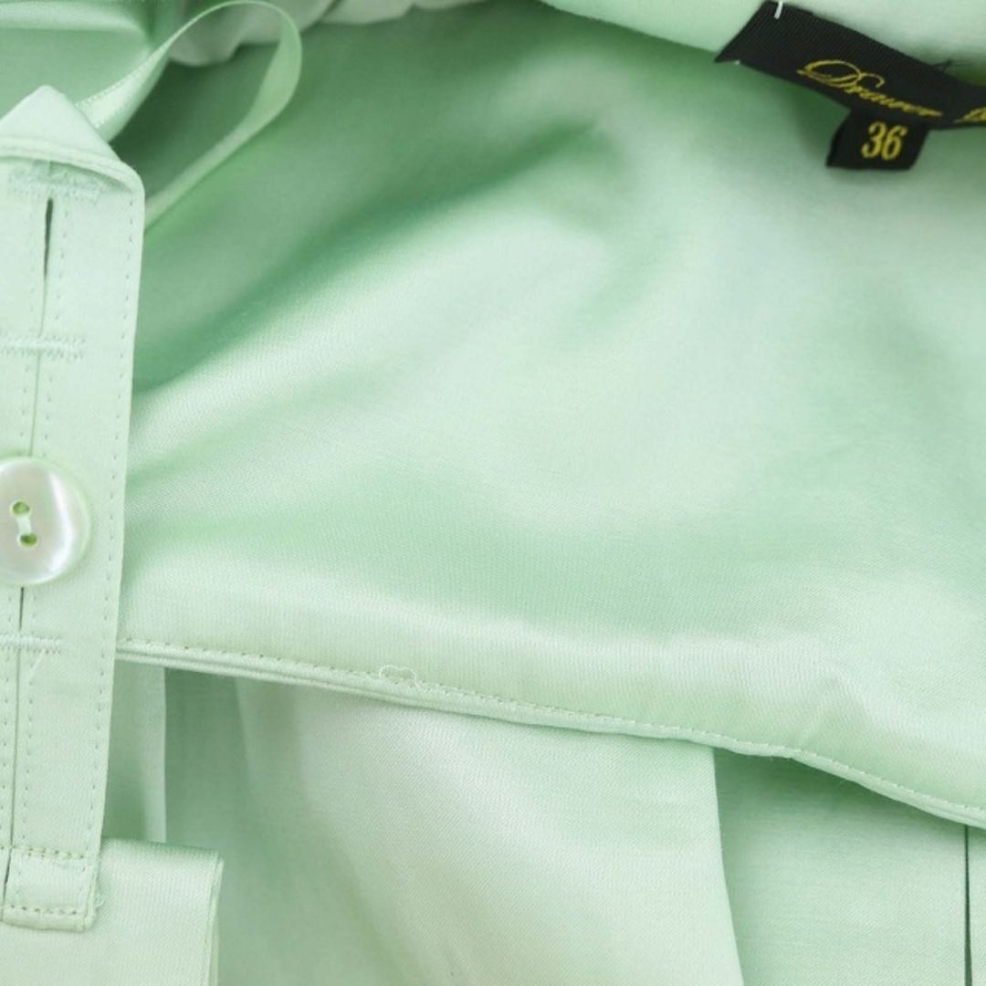 Drawer(ドゥロワー)のドゥロワー Drawer サテンサスペンダーギャザースカート ロング 36 緑 レディースのスカート(ロングスカート)の商品写真