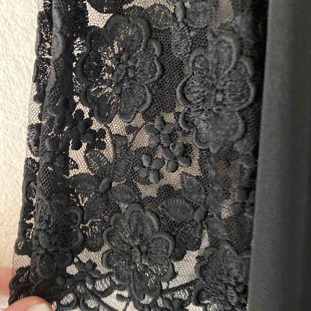 Grimoire(グリモワール)のvintageヴィンテージ昭和レトロ古着レース刺繍袖ロングワンピース レディースのワンピース(ロングワンピース/マキシワンピース)の商品写真