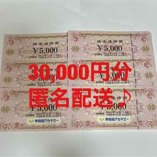 早稲田アカデミー　株主優待券　30,000円分(その他)