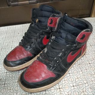 ナイキ(NIKE)の85年NIKE airjordan1HiOG Bred エアジョーダン1ブレッド(スニーカー)