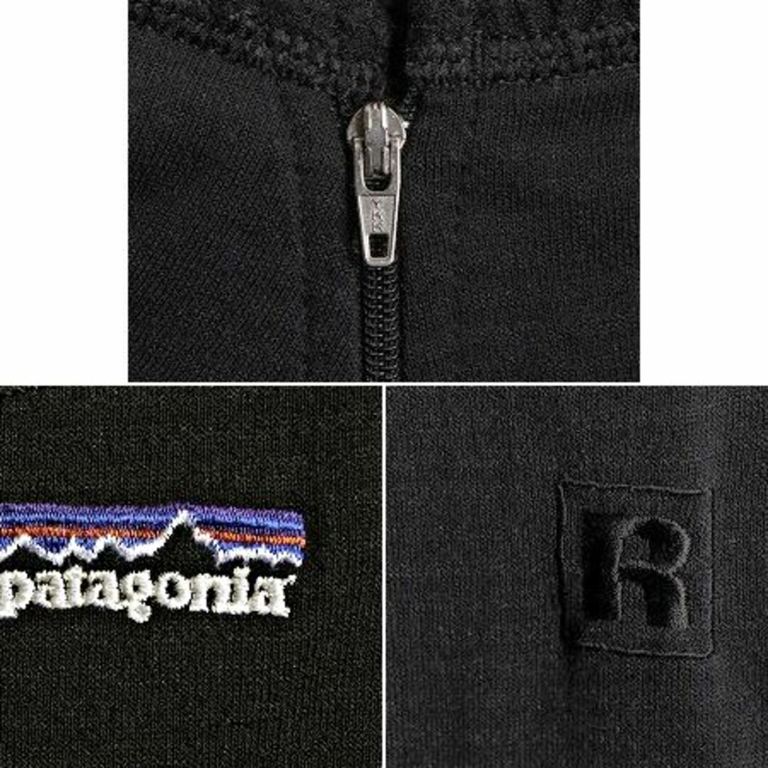 patagonia(パタゴニア)の00s USA製 01年製 パタゴニア R1 フラッシュ プルオーバー レディース M Patagonia アウトドア フリース ジャンパー ハーフジップ ロンT 黒 レディースのトップス(Tシャツ(長袖/七分))の商品写真