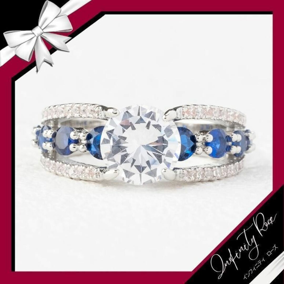 （R039S）16号　シルバー×深いブルーが素敵爽やかリング　高価爪留め仕様指輪 レディースのアクセサリー(リング(指輪))の商品写真