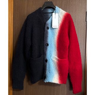 サカイ(sacai)の黒1新品 sacai サカイ メンズ タイダイ ニット カーディガン セーター(ニット/セーター)