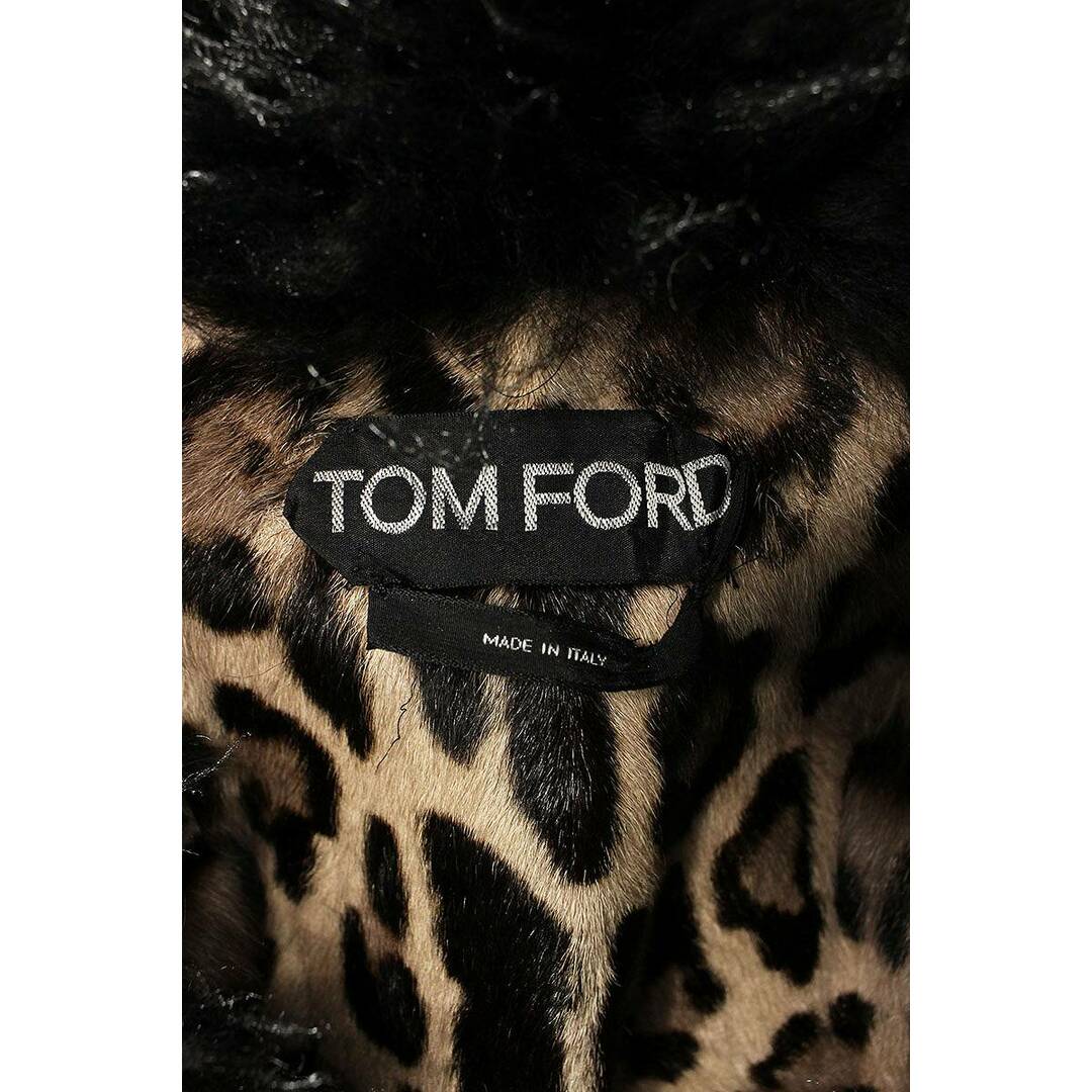 TOM FORD(トムフォード)のトムフォード 裏地レオパードファー切替レザーコート レディース 34 レディースのジャケット/アウター(その他)の商品写真