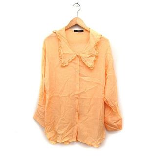 ダブルクローゼット(w closet)のダブルクローゼット w closet フリルカラーシャツ ブラウス 長袖 ロング(シャツ/ブラウス(長袖/七分))