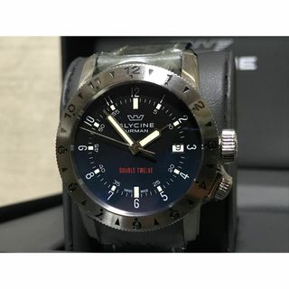 グリシン(GLYCINE)のGLYCINE エアマン ダブルトゥエルブ 自動巻き ウォッチ ブルー グリシン(腕時計(アナログ))