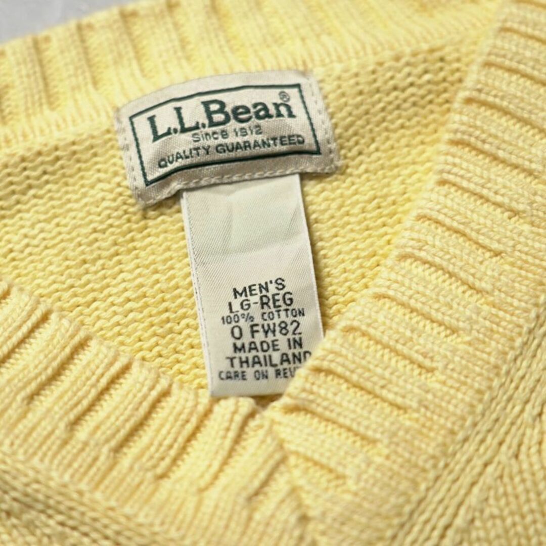 L.L.Bean(エルエルビーン)のエルエルビーン　コットンニット　Lサイズ　イエロー　Vネック　無地 メンズのトップス(ニット/セーター)の商品写真