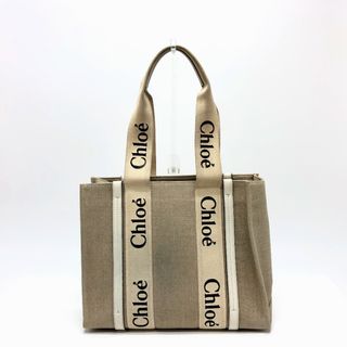 クロエ(Chloe)のクロエ Chloe ウッディ ミディアム ロゴ ハンドバッグ トートバッグ キャンバス ベージュ(トートバッグ)