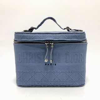 ディオール(Dior)のディオール Dior カナージュ エンブロイダリー バニティバッグ キャンバス ブルー(ハンドバッグ)