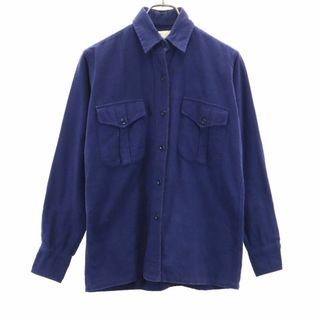 L.L.Bean - エルエルビーン 70s ヴィンテージ 筆記体タグ モアシャツ 長袖 シャツ 12 ネイビー L.L.Bean キッズ 古着 【240203】