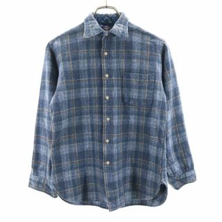 PENDLETON - ペンドルトン 70s USA製 ヴィンテージ チェック 長袖 ウールシャツ M ブルー PENDLETON レディース 古着 【240203】