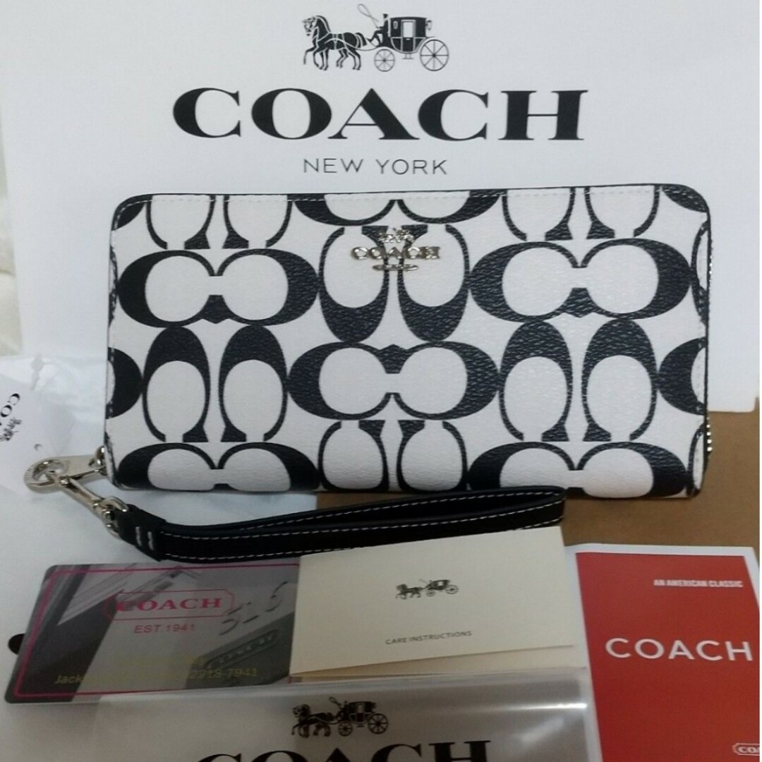 COACH コーチ ホワイト シグネチャー ブラック