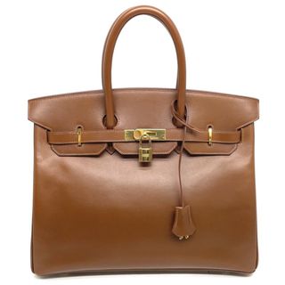 エルメス(Hermes)のエルメス バーキン35 ボックスカーフ バッグ トートバッグ ゴールド ブラウン ベージュ(トートバッグ)