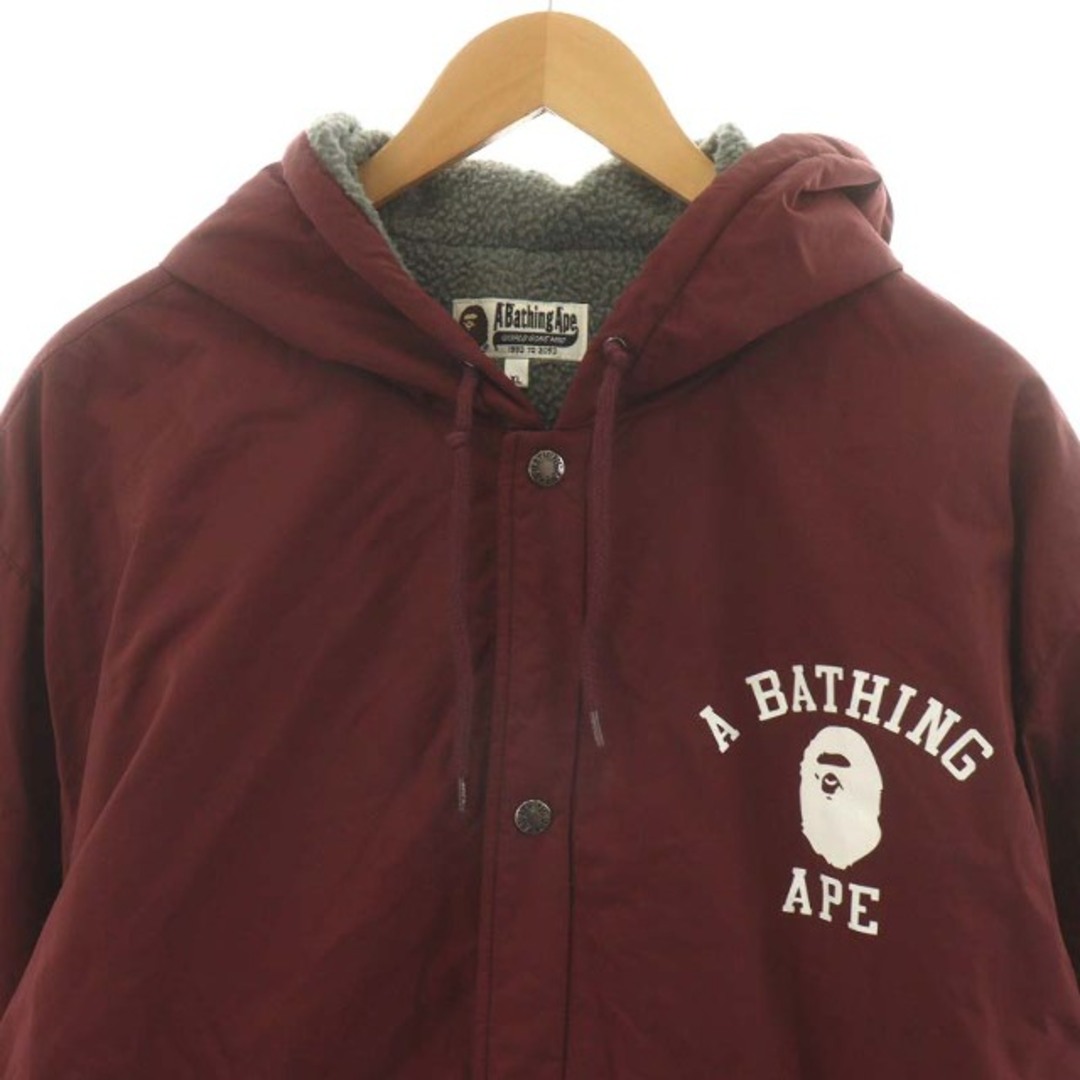 A BATHING APE(アベイシングエイプ)のA BATHING APE コート ロング丈 フード サルカモ 猿ロゴ XL 赤 メンズのジャケット/アウター(その他)の商品写真