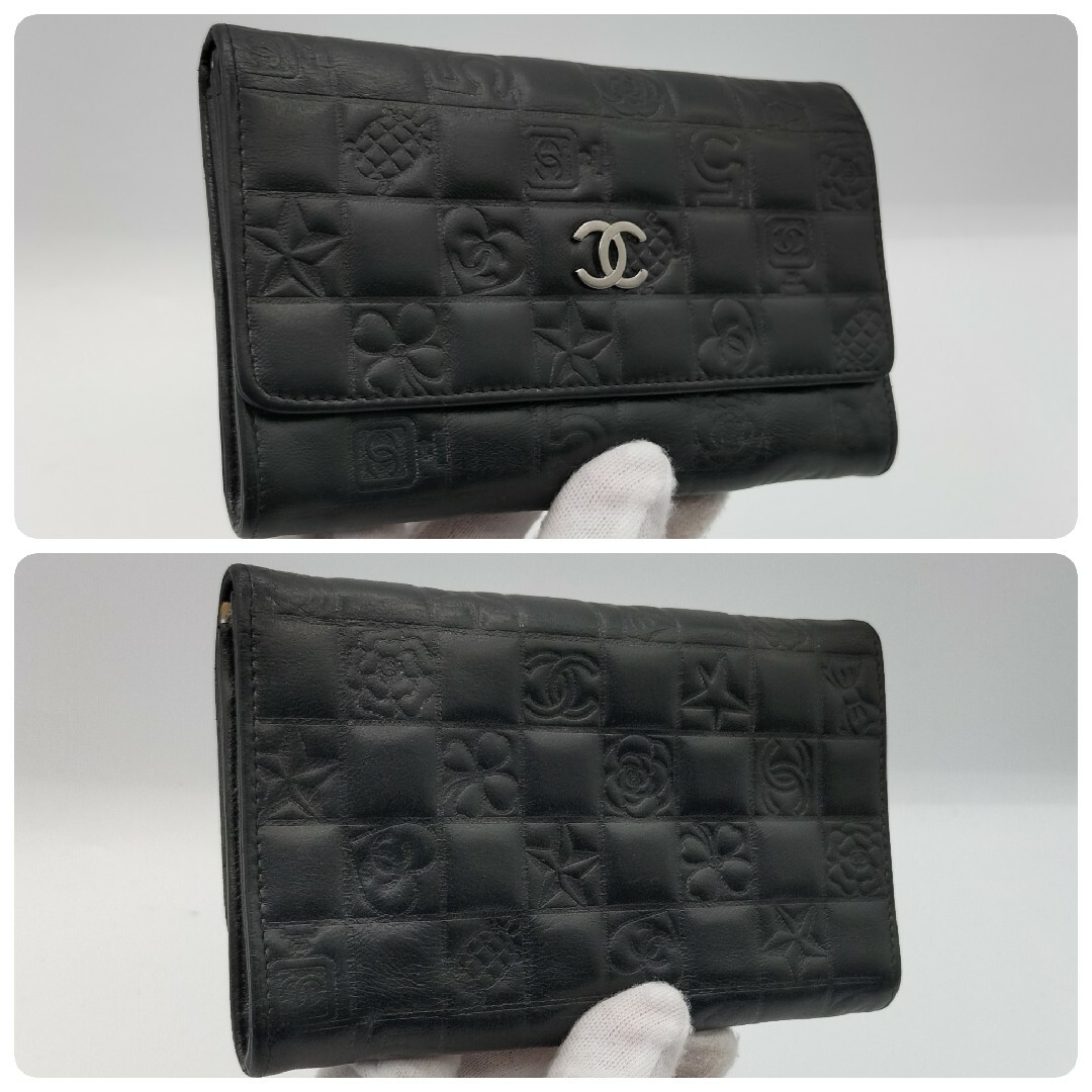 CHANEL(シャネル)のシャネル アイコンライン コンパクト 折り財布 ブラック レディースのファッション小物(財布)の商品写真