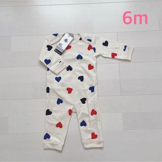 プチバトー(PETIT BATEAU)のプチバトー　スナップレス足なしロンパース　6m(ロンパース)