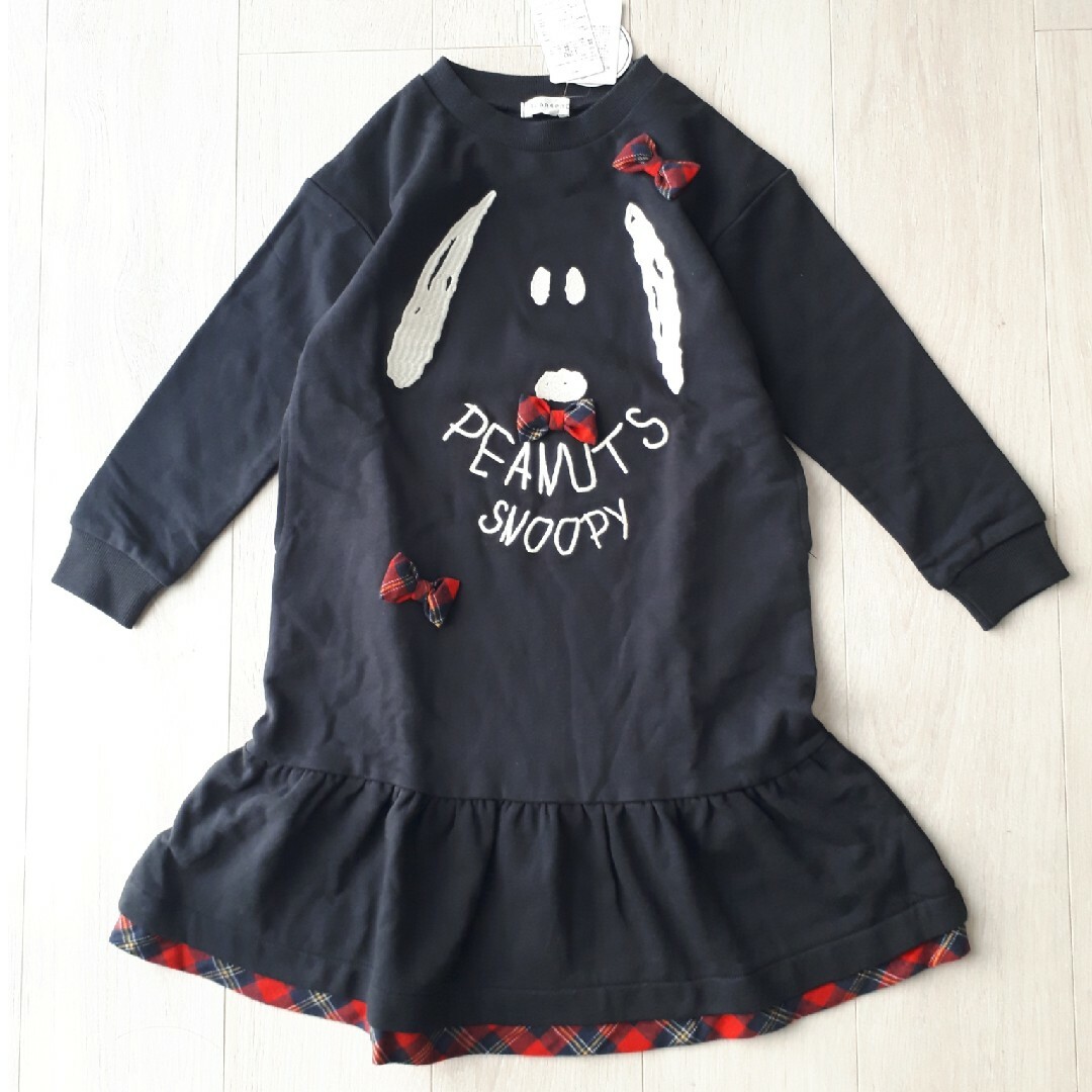 3can4on(サンカンシオン)の3can4on PEANUTS 裏毛ワンピース キッズ/ベビー/マタニティのキッズ服女の子用(90cm~)(ワンピース)の商品写真