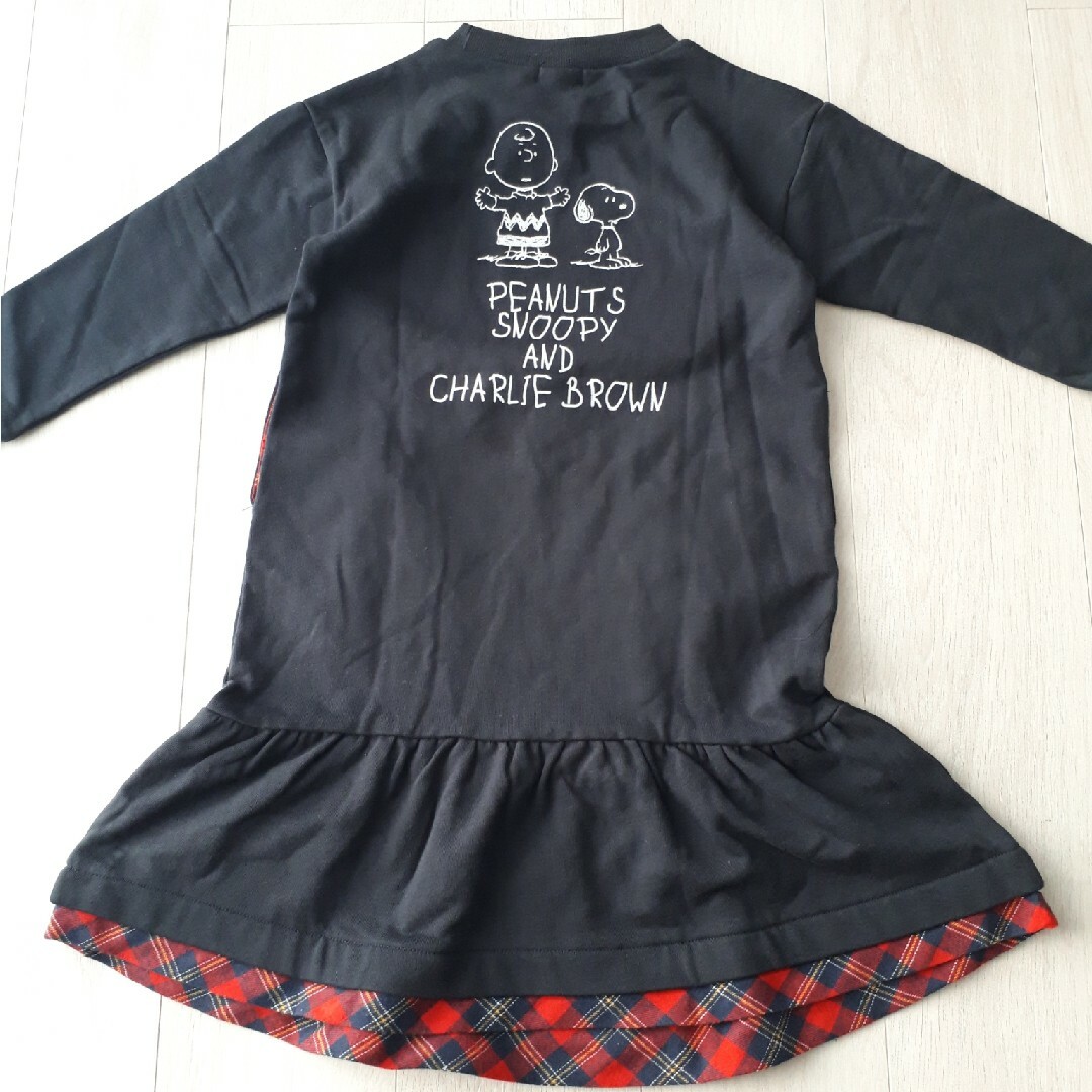 3can4on(サンカンシオン)の3can4on PEANUTS 裏毛ワンピース キッズ/ベビー/マタニティのキッズ服女の子用(90cm~)(ワンピース)の商品写真