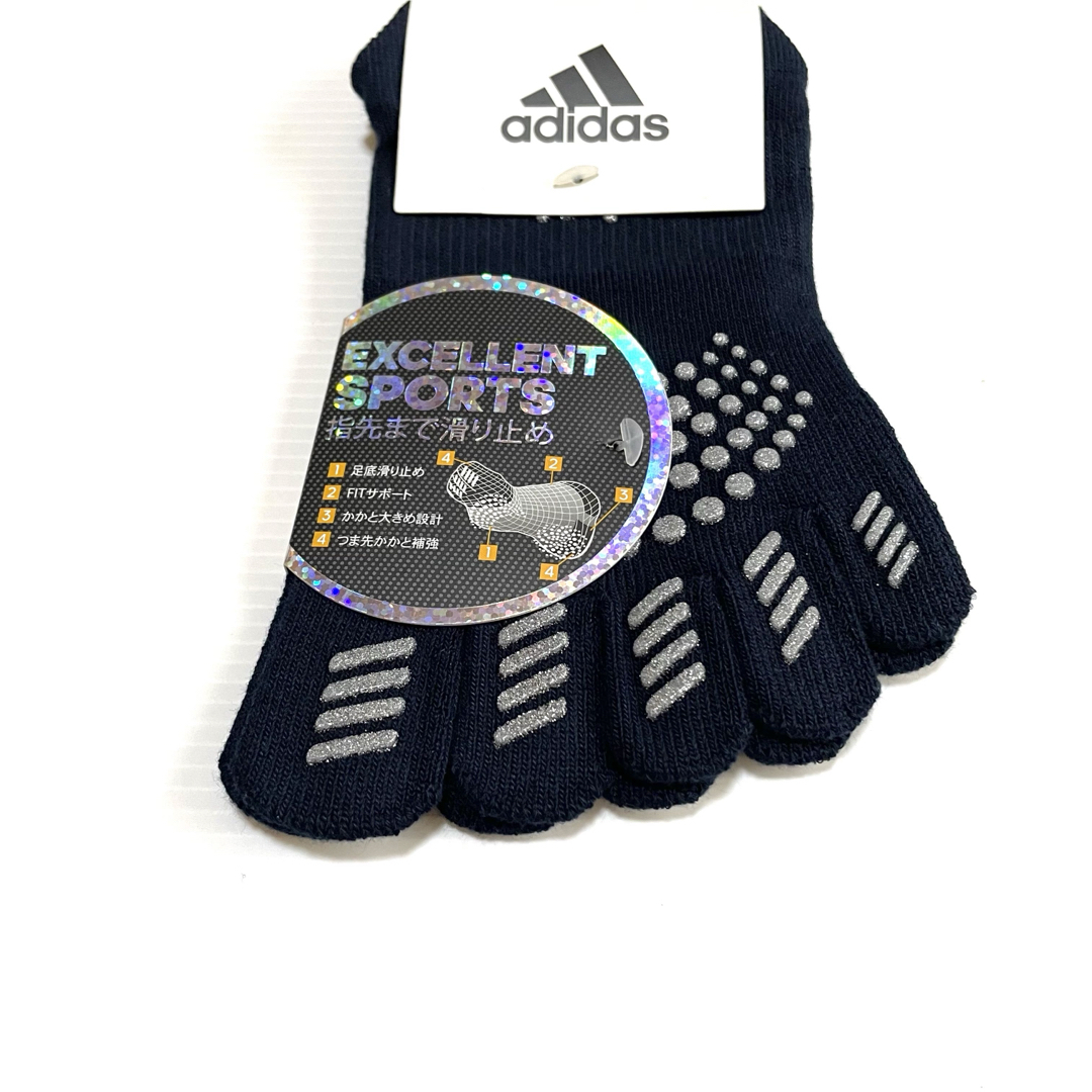 adidas(アディダス)のレディース【アディダス×福助】五本指ソックス滑り止め付き  2足セット レディースのレッグウェア(ソックス)の商品写真