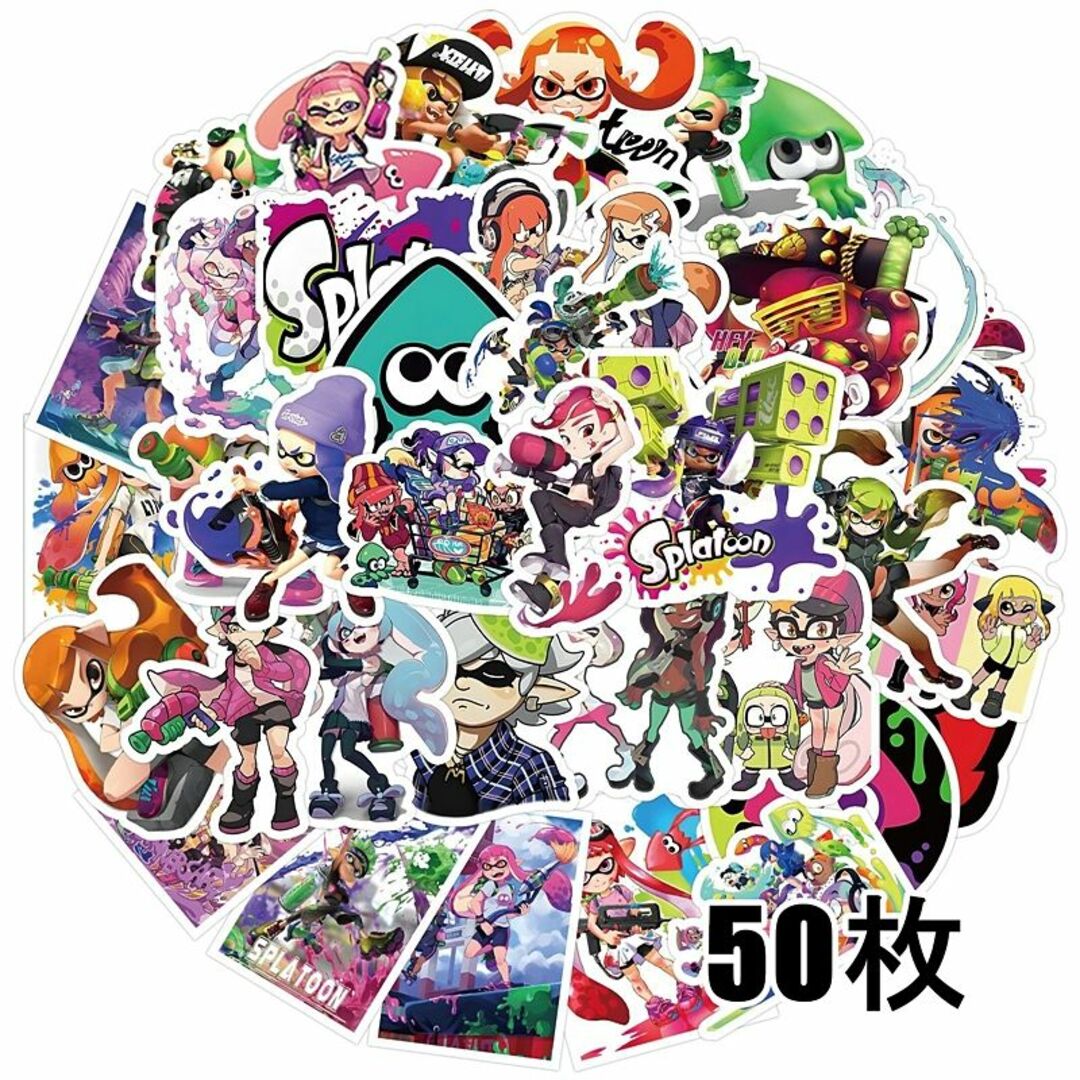 ゲーム　スプラトゥーン　防水ステッカーシール　50枚 エンタメ/ホビーのおもちゃ/ぬいぐるみ(キャラクターグッズ)の商品写真