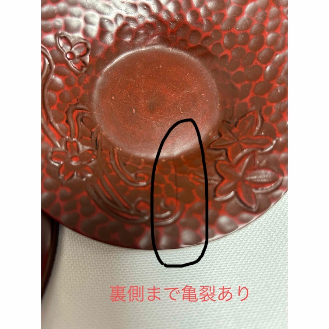 【訳あり・キズなどあり】炉扇　2点　茶托　5枚 エンタメ/ホビーの美術品/アンティーク(漆芸)の商品写真