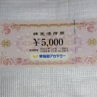 早稲田アカデミー　株主優待券５０００円分(その他)