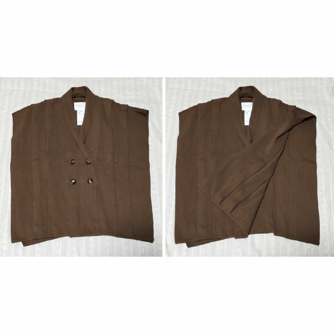 Ameri VINTAGE(アメリヴィンテージ)のPLEATS SHAWL COLLAR VEST AMERI レディースのトップス(ニット/セーター)の商品写真