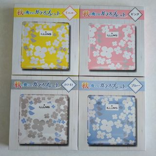 イルムス(ILLUMS)の✦全4色✦ILLUMS イルムス ガラスプレート 皿 花柄 インテリア(食器)