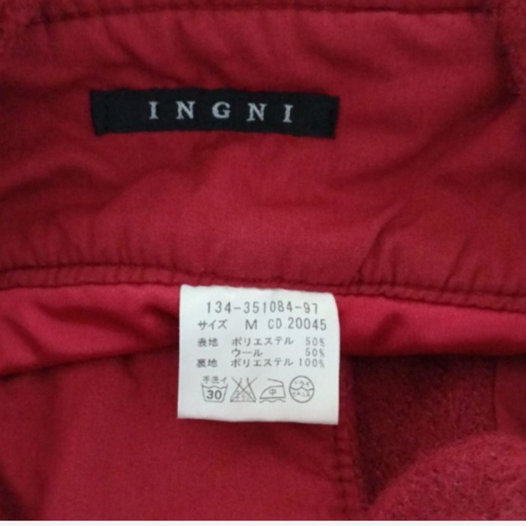 INGNI(イング)のINGNI イング サスペンダー付き ボルドー ショートパンツ M 厚手 肉厚 レディースのパンツ(ショートパンツ)の商品写真