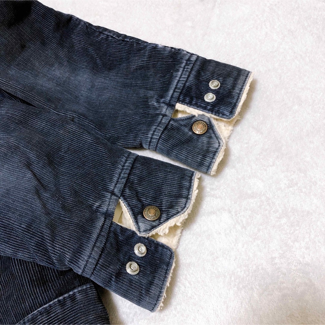 Levi's(リーバイス)のLevi's スモールe ノーカラー ボアコーデュロイジャケット インディゴ レディースのジャケット/アウター(Gジャン/デニムジャケット)の商品写真