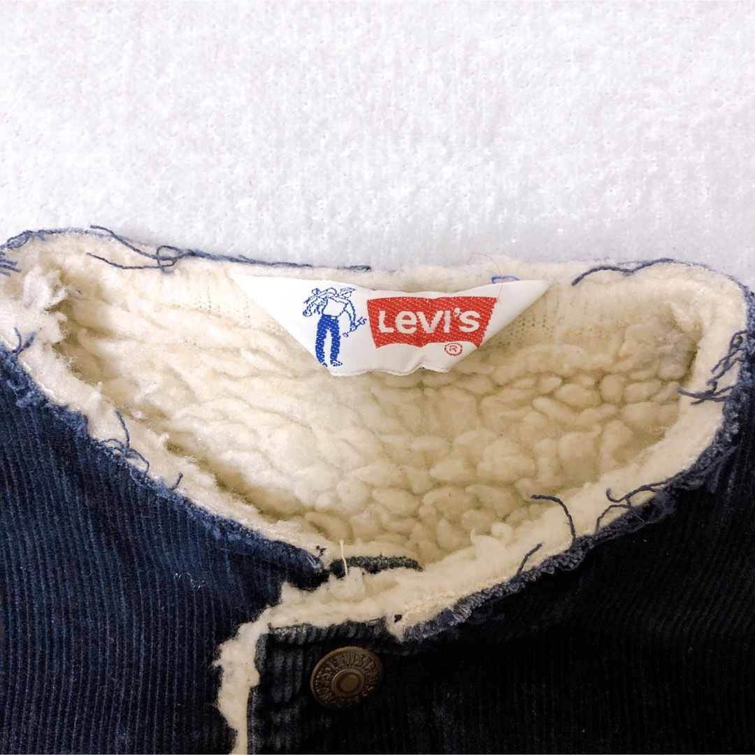 Levi's(リーバイス)のLevi's スモールe ノーカラー ボアコーデュロイジャケット インディゴ レディースのジャケット/アウター(Gジャン/デニムジャケット)の商品写真