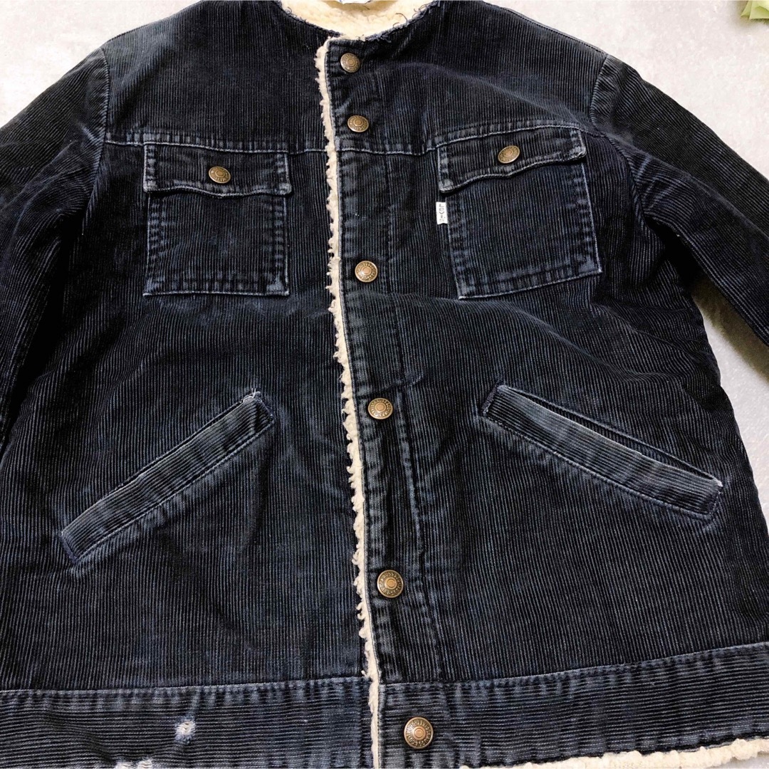 Levi's(リーバイス)のLevi's スモールe ノーカラー ボアコーデュロイジャケット インディゴ レディースのジャケット/アウター(Gジャン/デニムジャケット)の商品写真