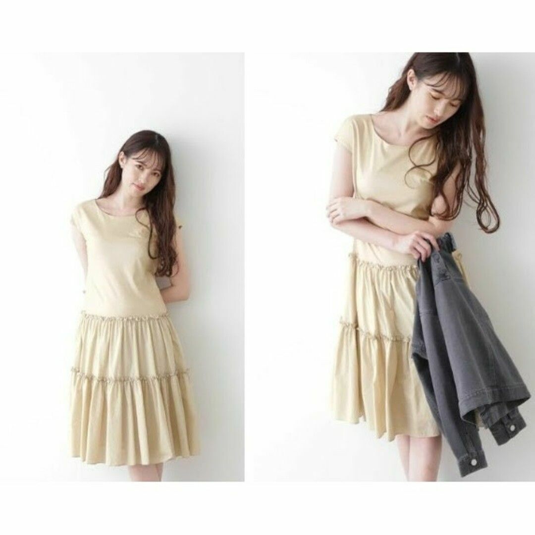 JILL by JILLSTUART(ジルバイジルスチュアート)のタフタティアードドッキングワンピース JILL by JILLSTUART レディースのワンピース(ロングワンピース/マキシワンピース)の商品写真