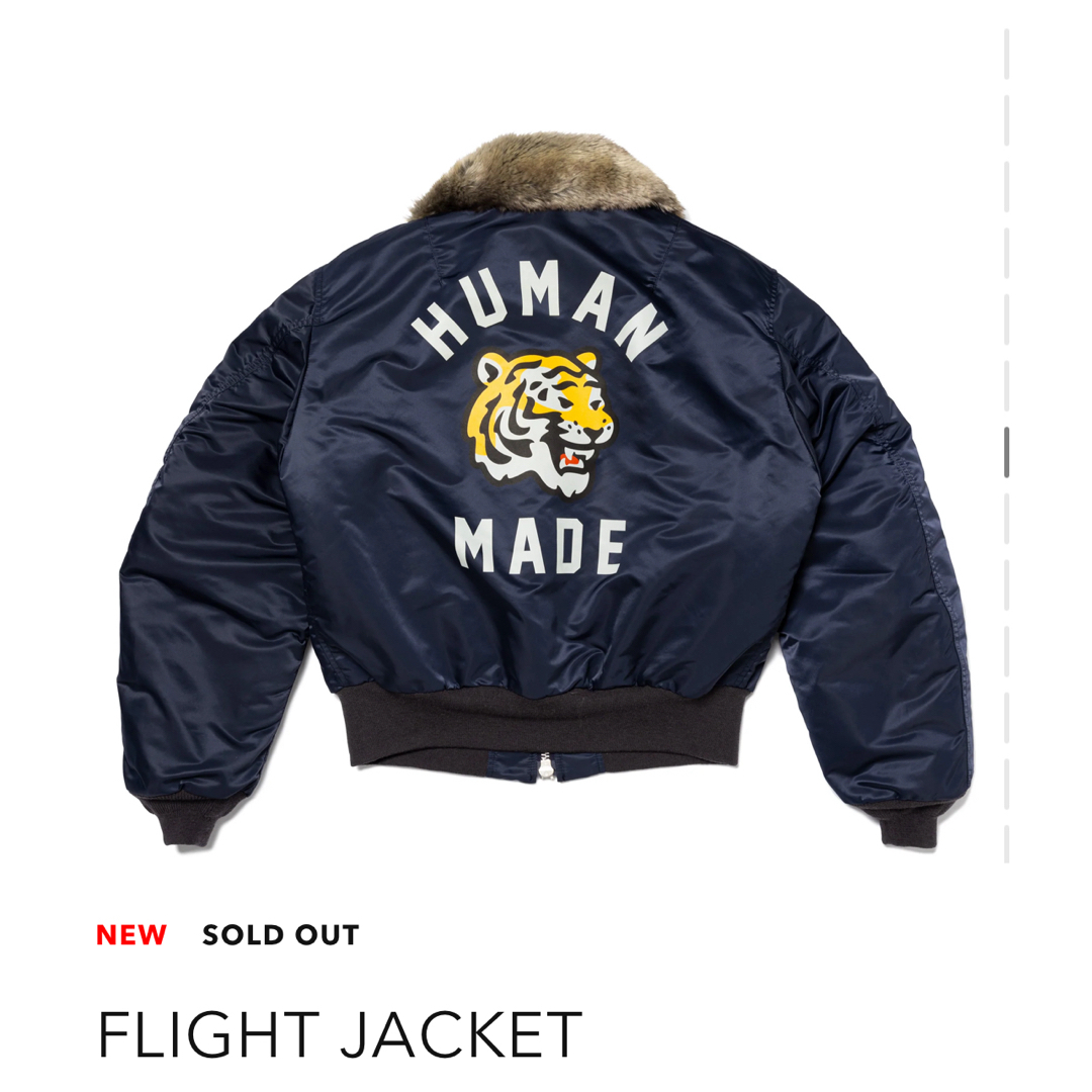 HUMAN MADE(ヒューマンメイド)のHUMAN MADE FLIGHT JACKET ネイビーXL メンズのジャケット/アウター(フライトジャケット)の商品写真