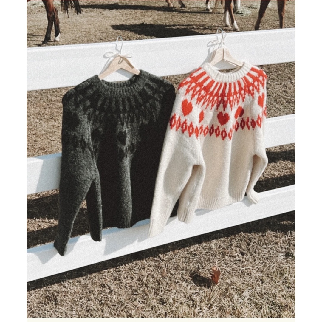 ALLISON BROWN  NORDIC HEART KNIT グレー レディースのトップス(ニット/セーター)の商品写真