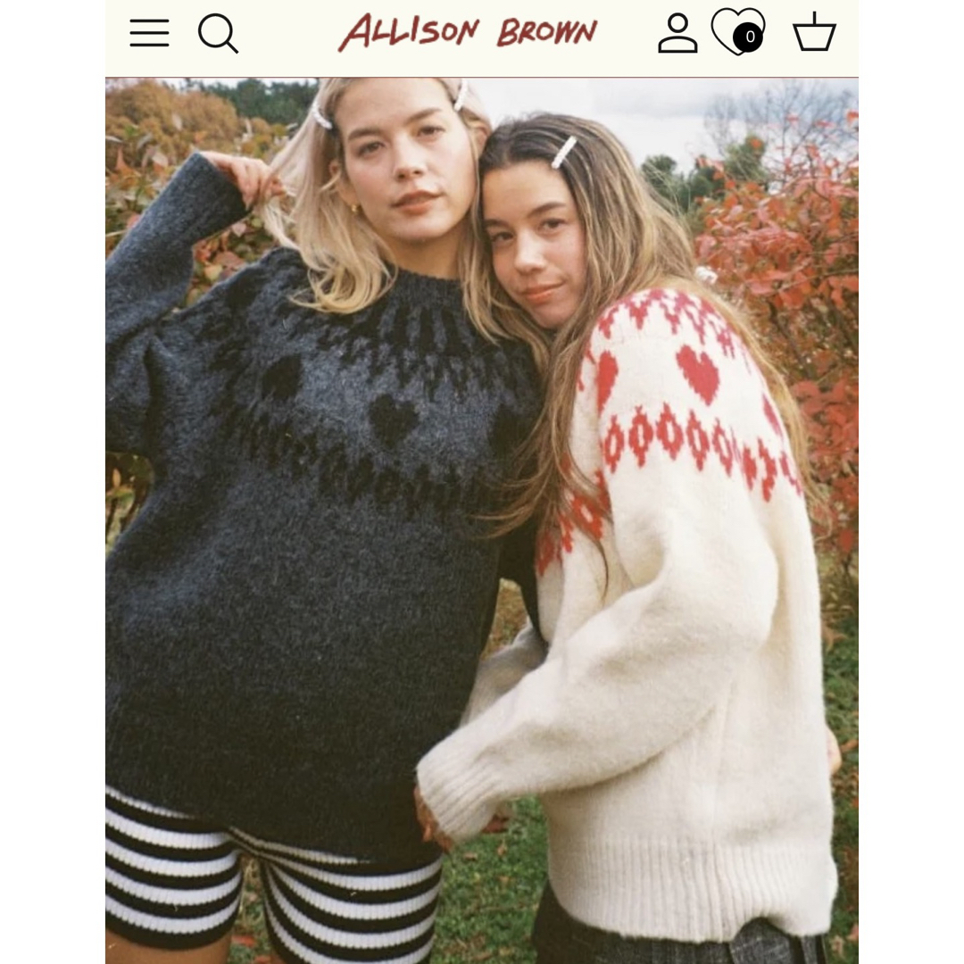 ALLISON BROWN  NORDIC HEART KNIT グレー レディースのトップス(ニット/セーター)の商品写真