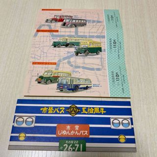 市営バス　5周年　市営じゅんかんバス バス普通乗車券　名古屋市交通局　五拾周年(鉄道乗車券)