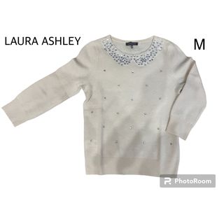 ローラアシュレイ(LAURA ASHLEY)のLAURA ASHLEY ローラアシュレイ ビジュー ニット ウール  Mサイズ(ニット/セーター)