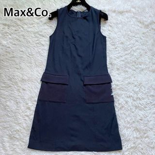 マックスマーラ(Max Mara)の極美品✨マックスアンドコー ノースリーブワンピース ジップアップ レディース L(ひざ丈ワンピース)