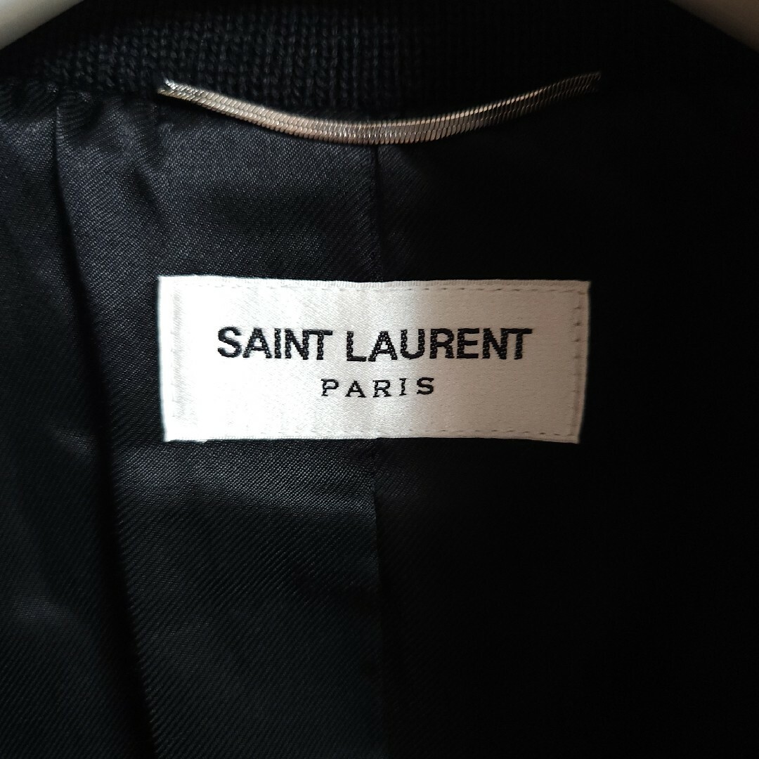 Saint Laurent(サンローラン)のSAINT LAURENT PARIS ウールギャバ テディジャケット ブラック メンズのジャケット/アウター(ブルゾン)の商品写真