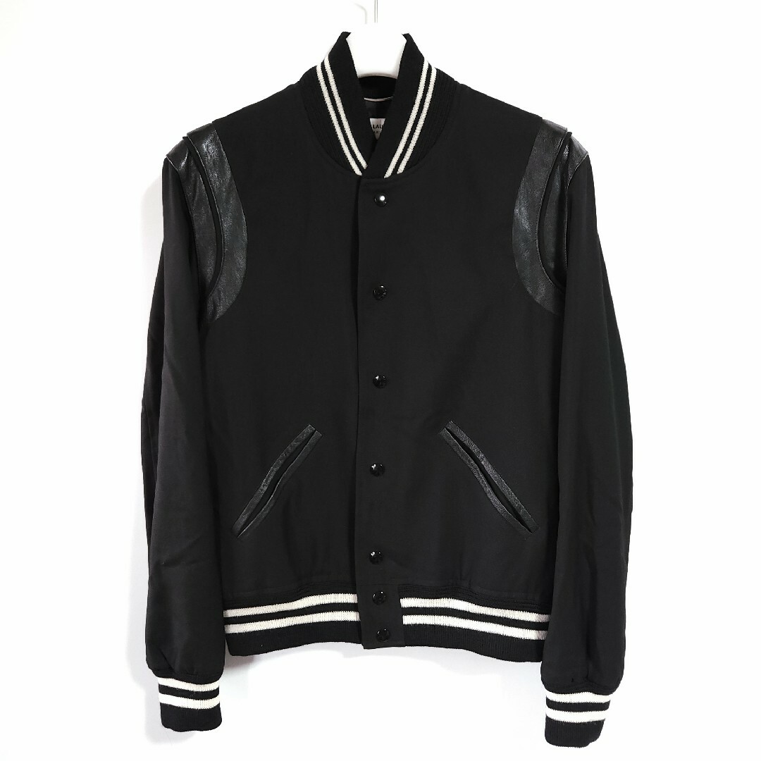 Saint Laurent(サンローラン)のSAINT LAURENT PARIS ウールギャバ テディジャケット ブラック メンズのジャケット/アウター(ブルゾン)の商品写真