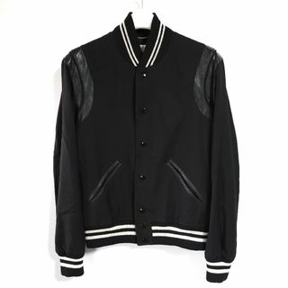 サンローラン(Saint Laurent)のSAINT LAURENT PARIS ウールギャバ テディジャケット ブラック(ブルゾン)